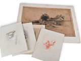 trois vieilles photos d'un homme et d'une femme dans un champ