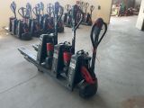 many different types of hand trucks parked in a warehouse