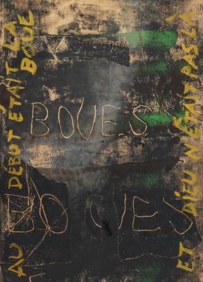 an image of a black and yellow sign with writing on it