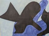 a picture of a painting of a woman holding a cat