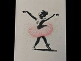 painting of a girl in a pink tutu with her arms outstretched