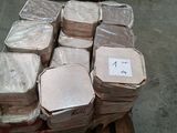 many boxes of food sitting on a pallet in a warehouse