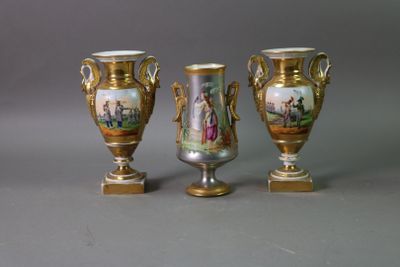 three vases that are sitting on a table