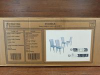 Lot 4 chaises de salle à manger - pony velours gris - pieds … (photo 4)