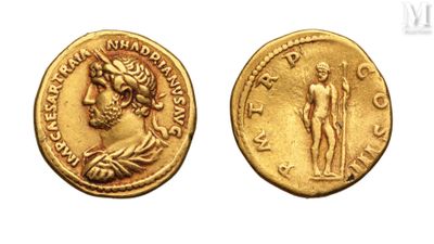 a gold coin with an image of a man and a woman on it