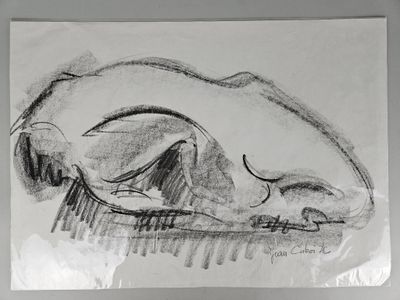 Jean CABOI (né en 1935) "Nu féminin" Dessin au fusain signé …