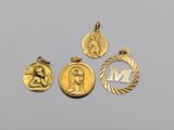 a collection of gold medals including a medal, a medal, and a medal