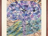 an image of a painting of flowers in a vase on a table