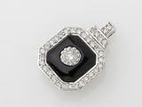 an art deco diamond and onyxite pendant