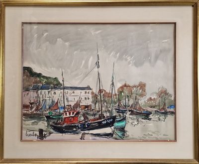 Fernand HERBO (1905 - 1995) Port de Honfleur