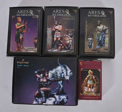 Modélisme amateur, 5 figurines métal à peindre, en boîtes (n…