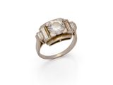 an art deco diamond and 18k white gold ring