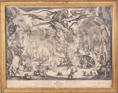 an old drawing of a scene with a man on a horse and a woman on a horse