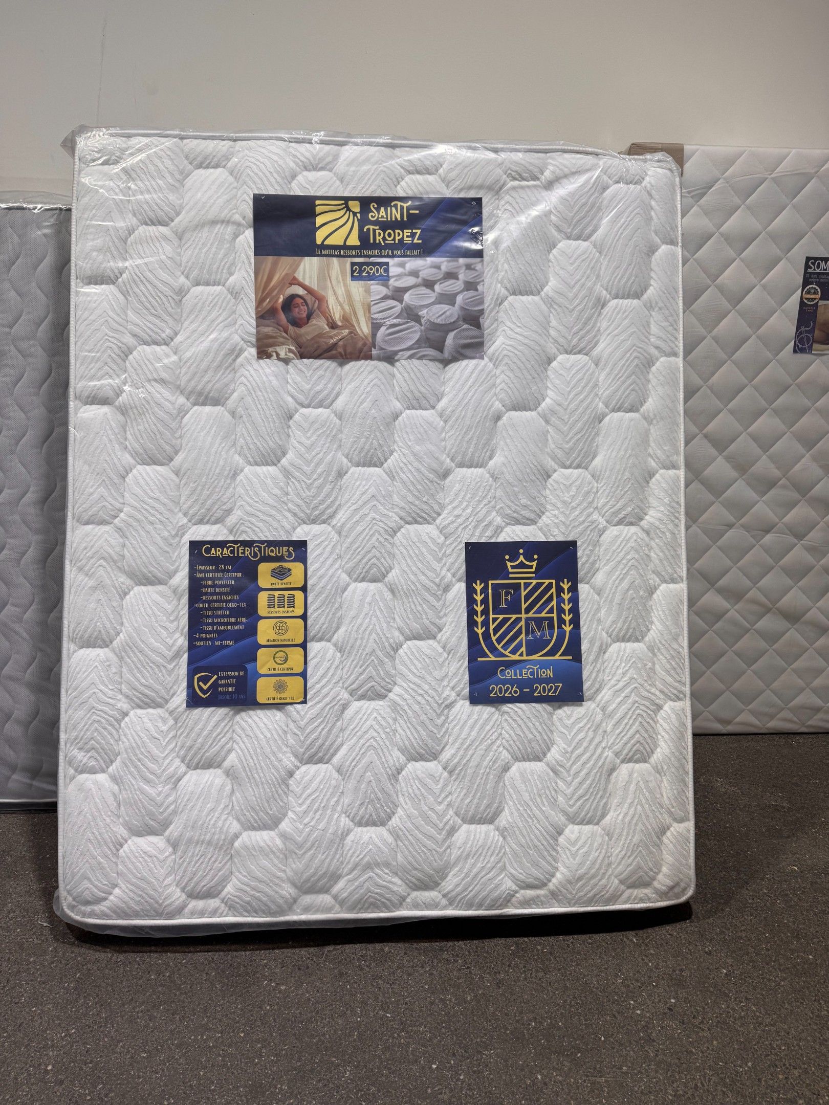 1 x Matelas Palermo 160x200 cm avec Sommier Tapissier 160x20…
