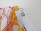 a pink and yellow ribbon with a price tag on it