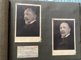 two black and white photos of a man and a woman on a book