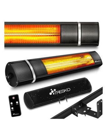Chauffage radiant infrarouge 2000W noir avec télécommande & couvercle - Photo 1
