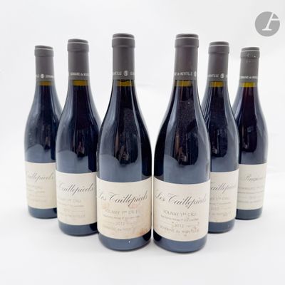 six bouteilles de vin sont alignées sur une surface blanche