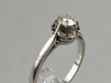 sterling silver ring with a white topaz and clear topaz crystals