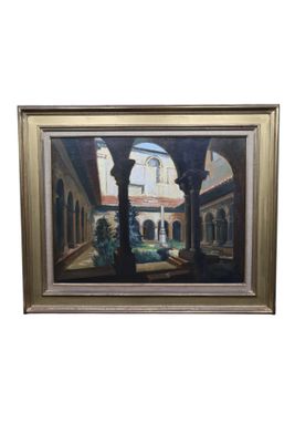 BERTONCINI (XXe) Vue de cloître