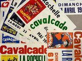 many different types of stickers that are on the wall