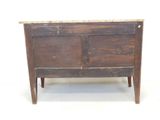 an old wooden chest with two doors on it