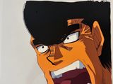 a close up of a cartoon of a man with a hat on