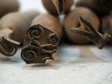 a close up of a bunch of nuts on a table