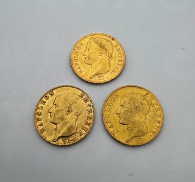 Napoléon Ie lot de trois 40 Francs Or An 13 An 14 et 1811 - Photo 1