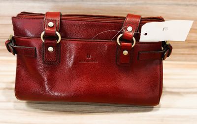 Sac à main cuir rouge HEXAGONA