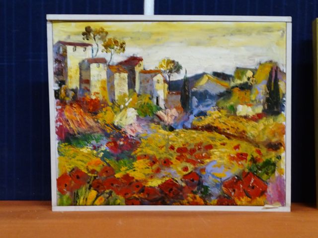 Huile sur toile contemporaine « Paysage du Sud ». Non signé 48X60