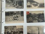 several old black and white photos of people and animals in a book