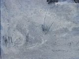 a painting of a bear walking in the snow