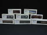 a lot of boxes of toy trains sitting on a table