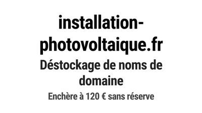 Nom de domaine installation-photovoltaique.