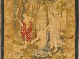 an image of a tapestry hanging on the wall of a room