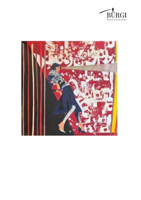 un tableau représentant un homme marchant dans un couloir