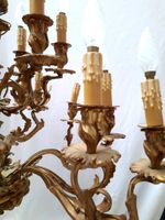 Important lustre en bronze ciselé et doré, à décor de feuill… (photo 4)
