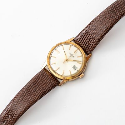 rolex a lady ' s 18ct gold plated wristwatch