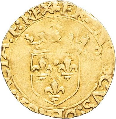 an image of a gold coin with a coat of arms on it