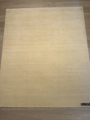 Tapis moderne noué main singé couleur uni beige 250 x 200