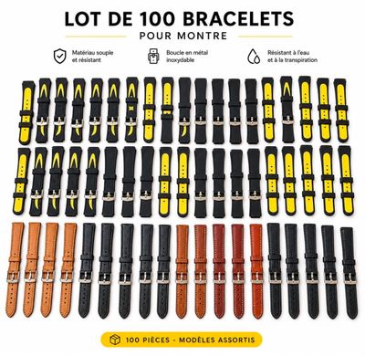 lot de 100 bracelets de montre