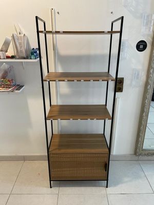 a shelf that has a bunch of shelves on it