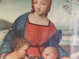 a picture of a painting of a woman holding a baby