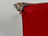 louis vuitton red epi leather zipped wallet