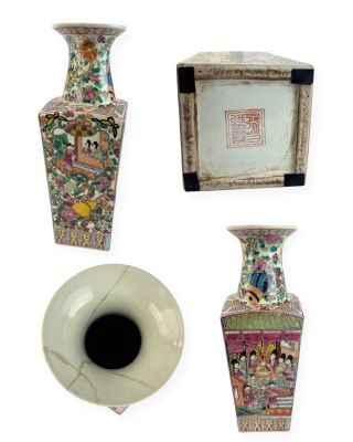 quatre vases différents et un cadre photo sur fond blanc