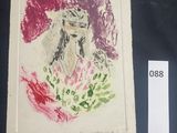 a picture of a picture of a woman with a flower in her hair