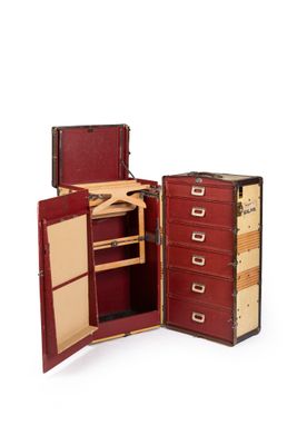 HOSCOSH - Wardrobe en toile enduite beige, bordures en fibre…
