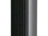 an image of a black and silver tower air purifier