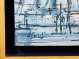 a picture of a painting of a sailboat in the water